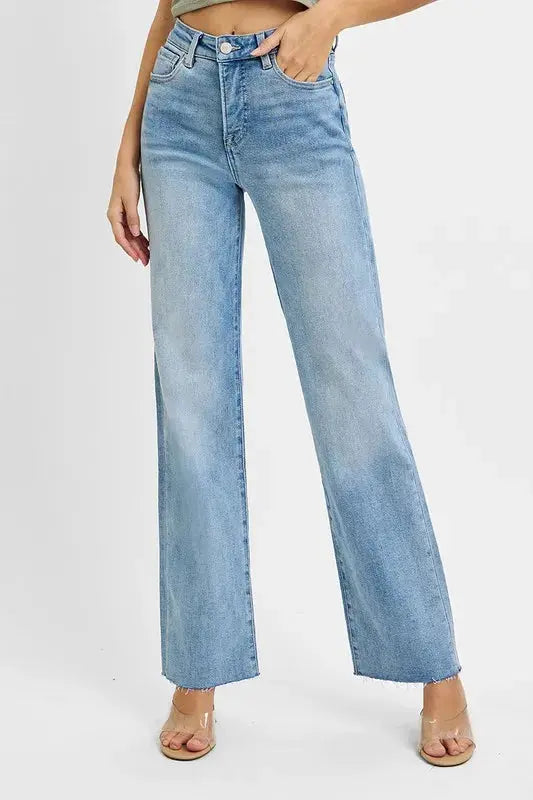 Tummy Control Rise Straight Leg RISEN Jeans - Be Bliss Boutique