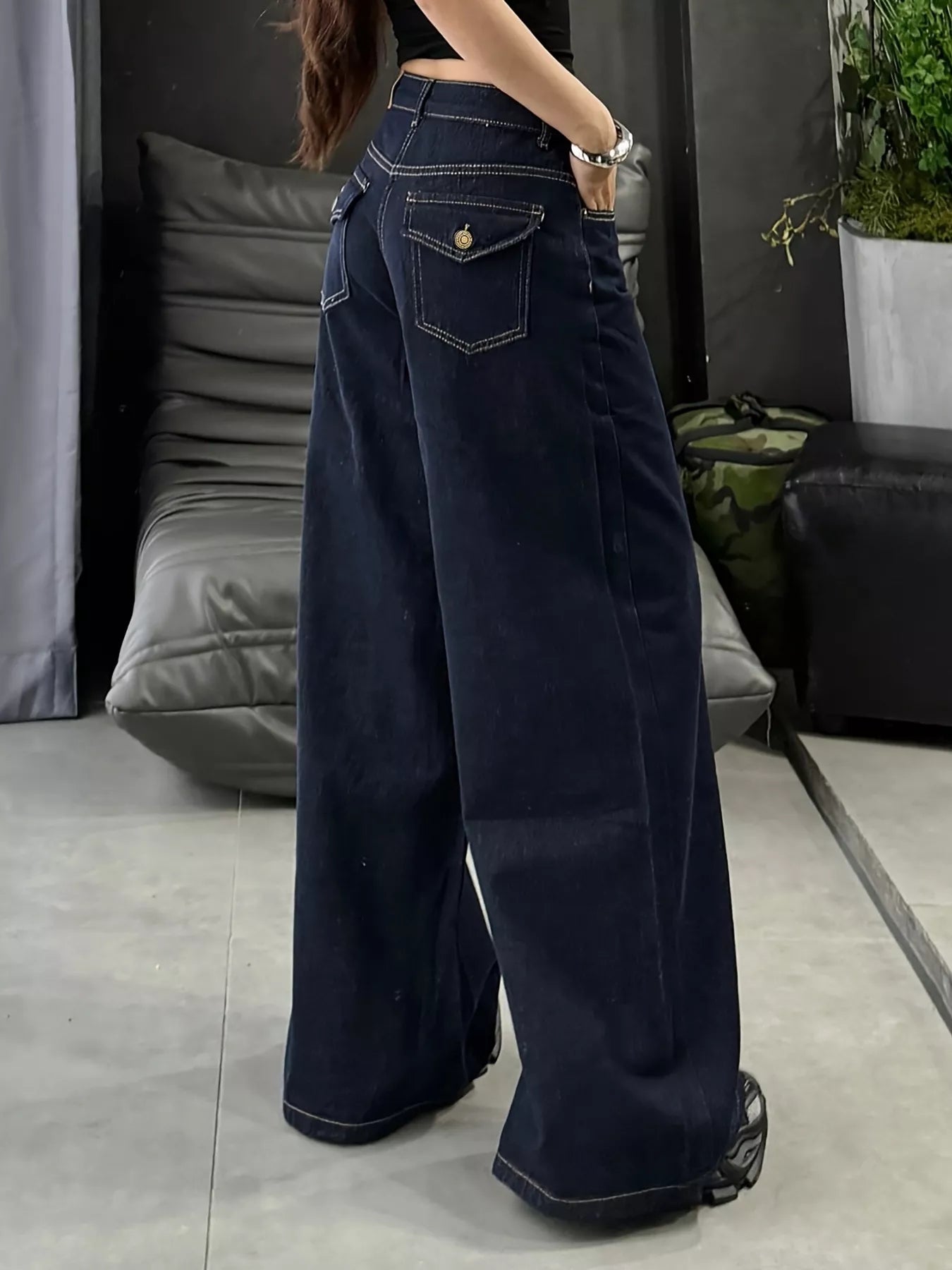 Wide Leg Denim Jeans - Be Bliss Boutique