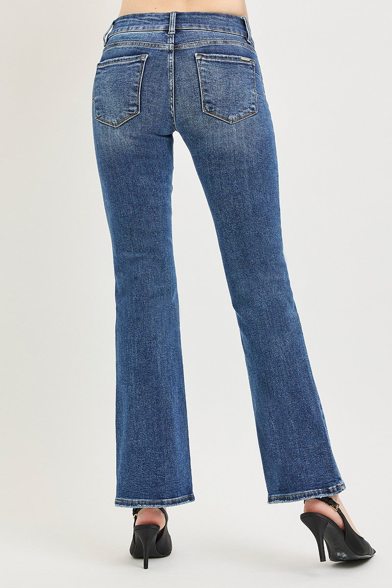 RISEN Tummy Control Low Rise Bootcut Jeans - Be Bliss Boutique