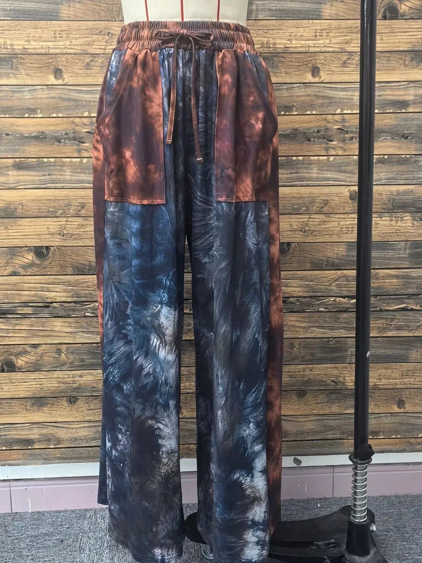Full Size Tie-Dye Wide Leg Casual Pants - Be Bliss Boutique