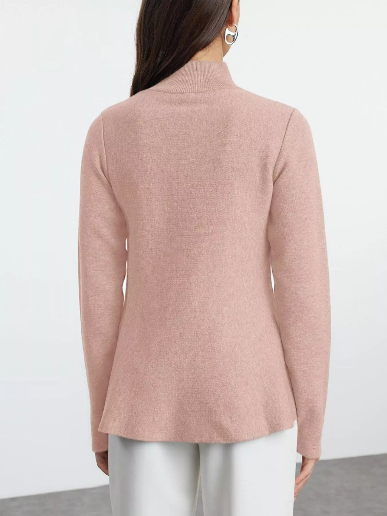 Mock Neck Long Sleeve Sweater -  Be Bliss Boutique
