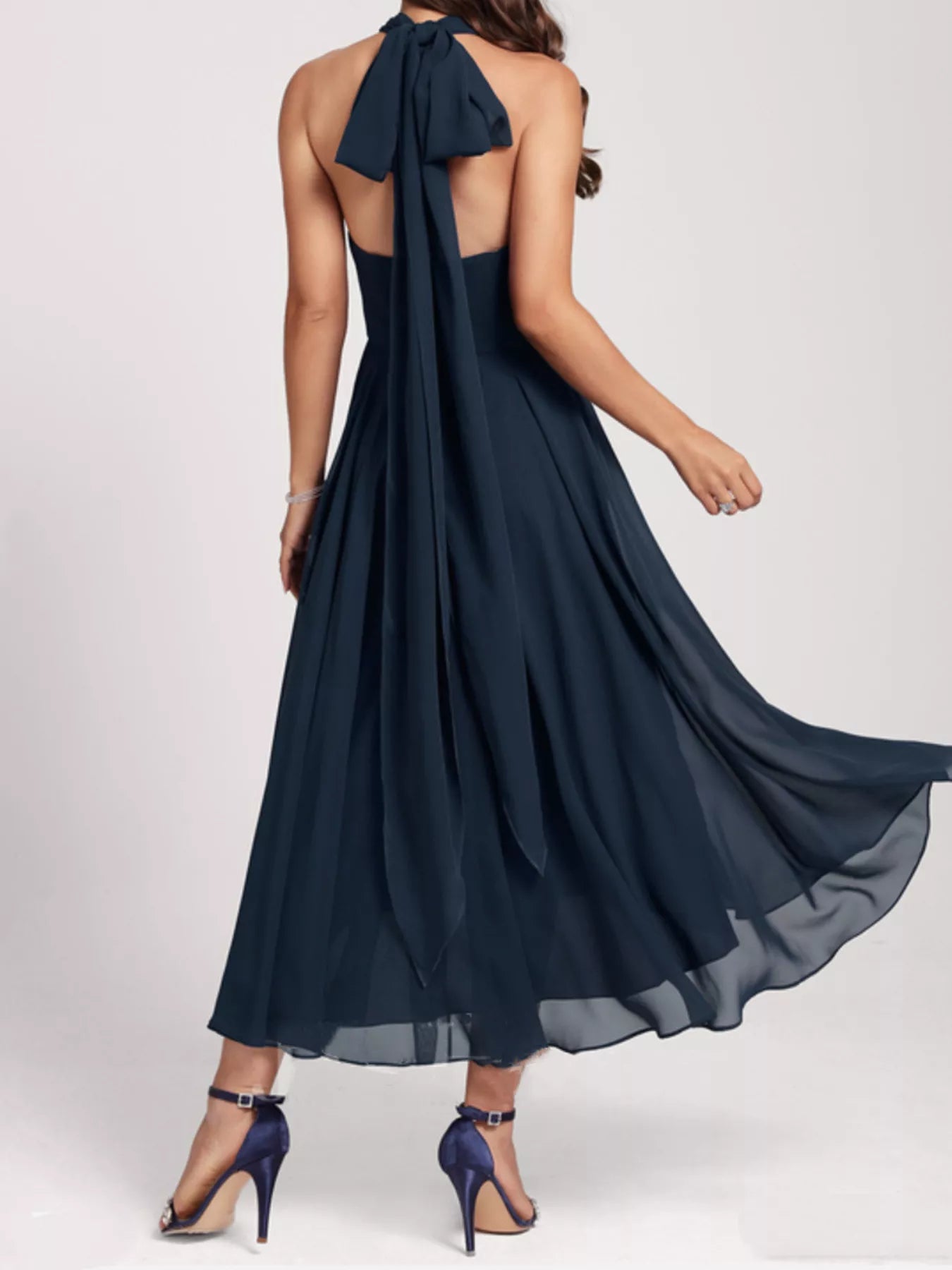 Ruched Crisscross A Line Midi Dress - Be Bliss Boutique