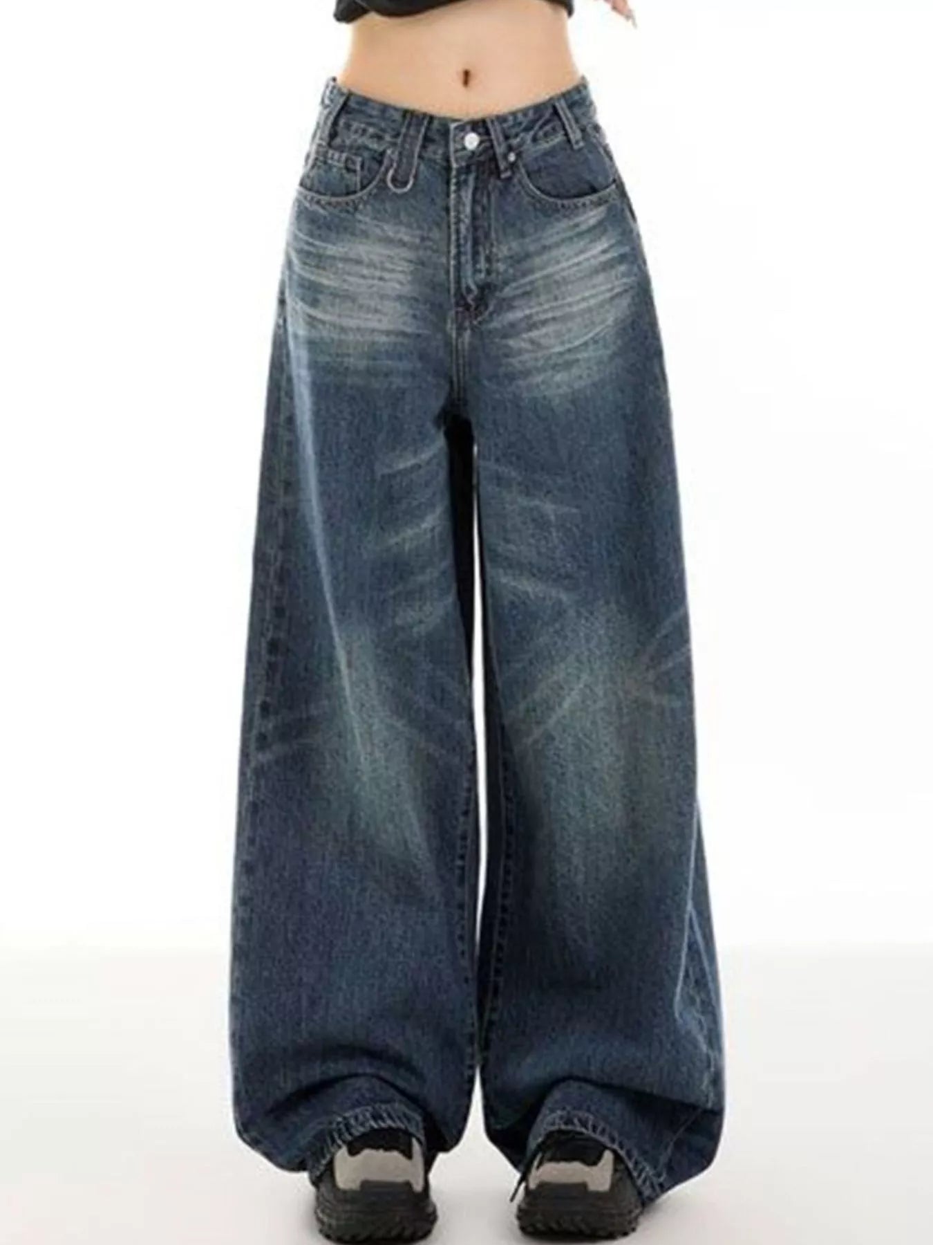 Vintage Wash Wide Leg Jeans - Be Bliss Boutique