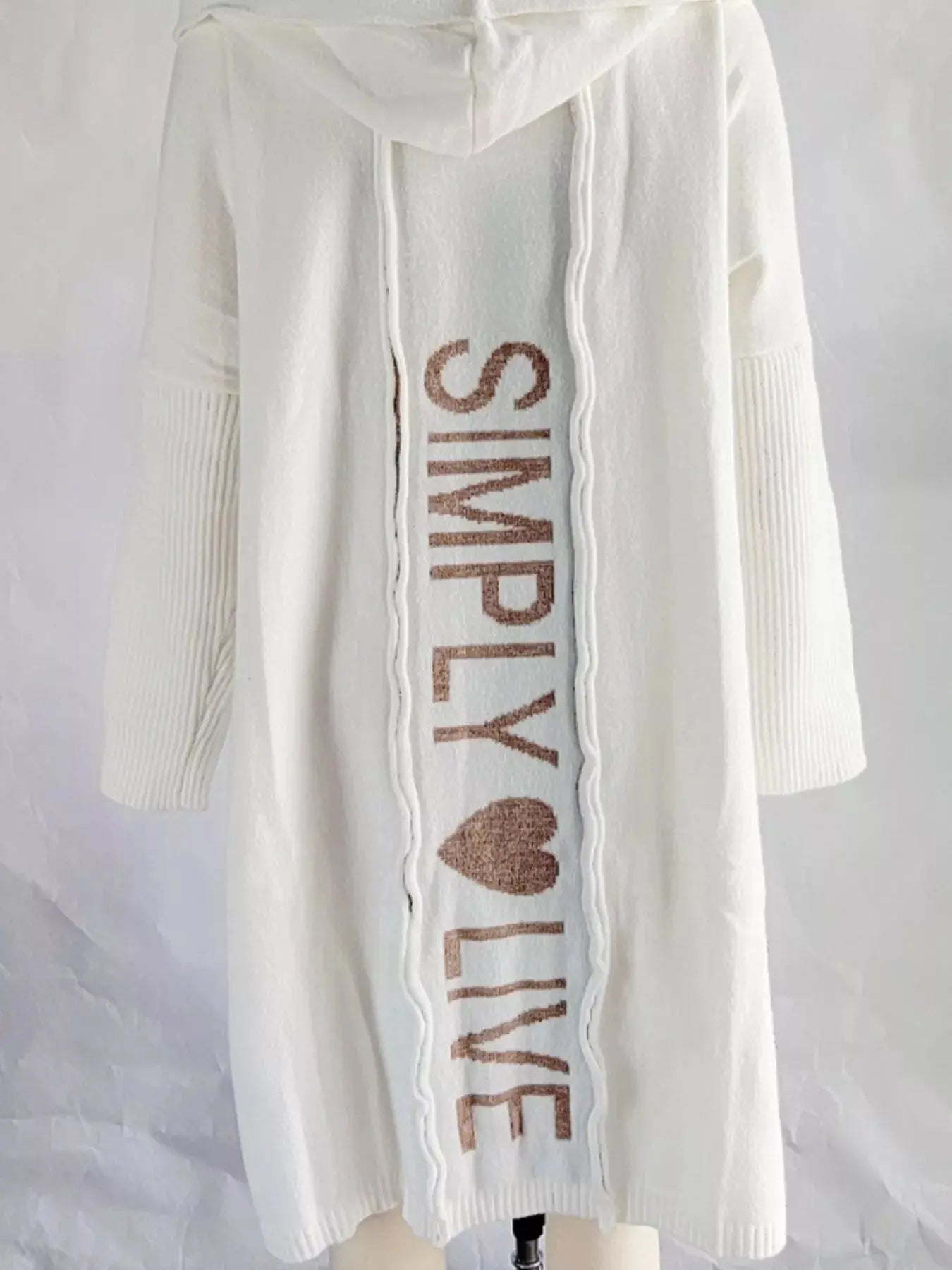 Full Size Hooded Knit Open Front Cardigan - Be Bliss Boutique