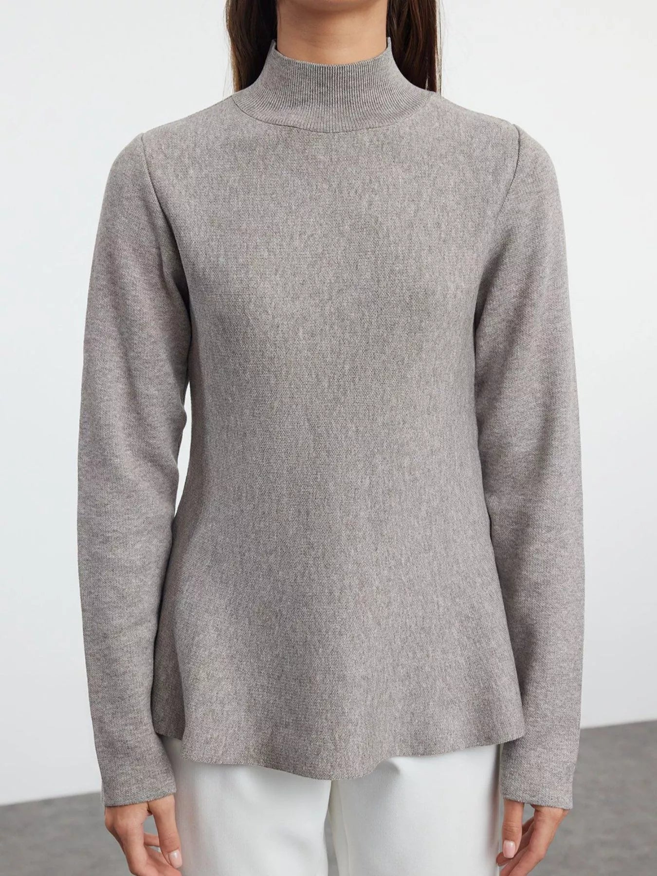 Mock Neck Long Sleeve Sweater -  Be Bliss Boutique