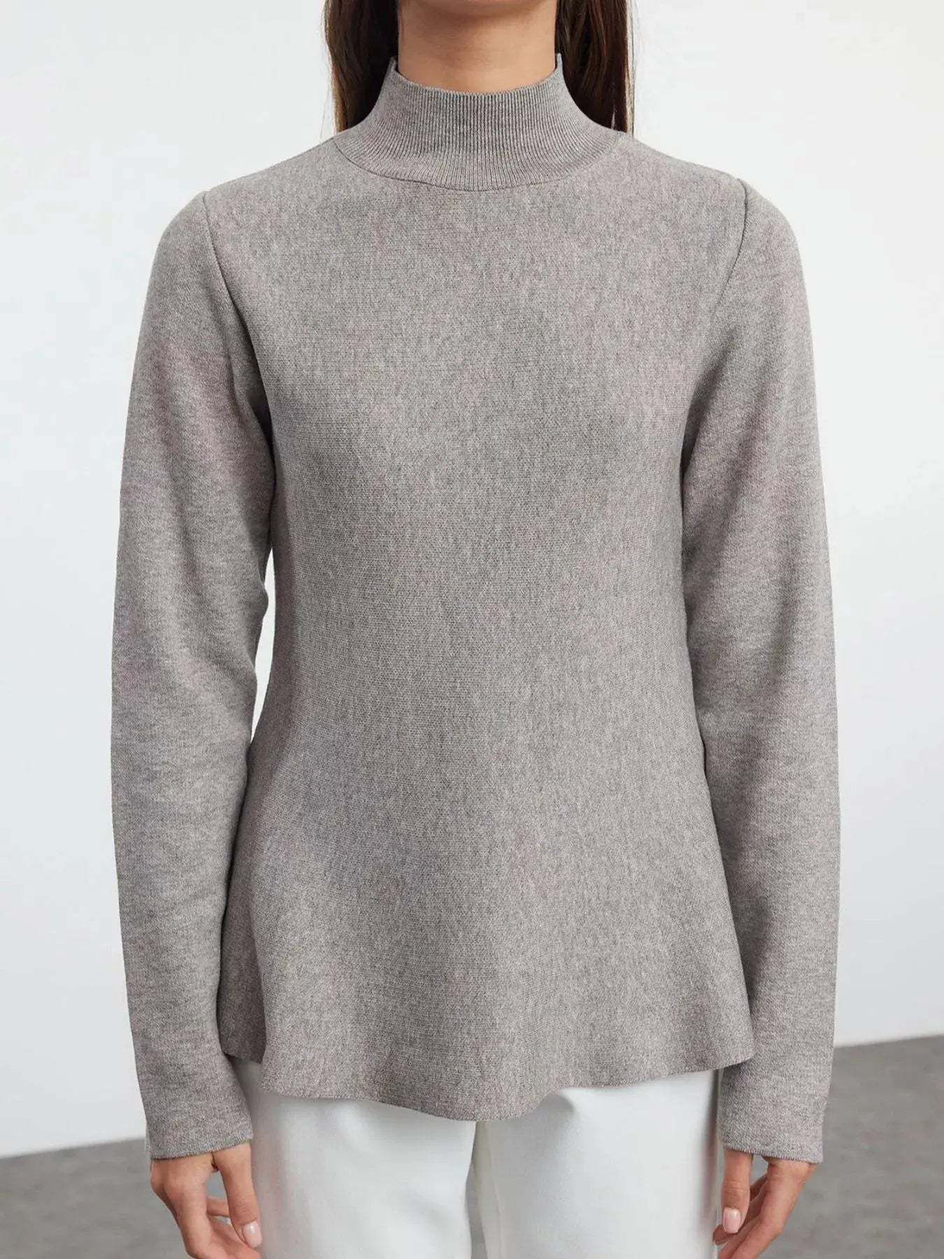 Mock Neck Long Sleeve Sweater - Be Bliss Boutique