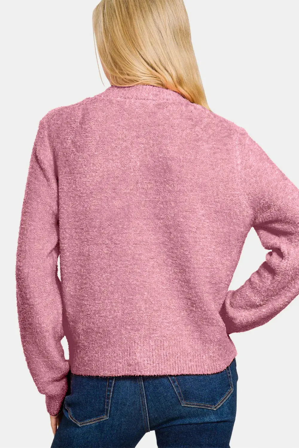 Zenana Button Down Long Sleeve Cardigan Sweater - Be Bliss Boutique