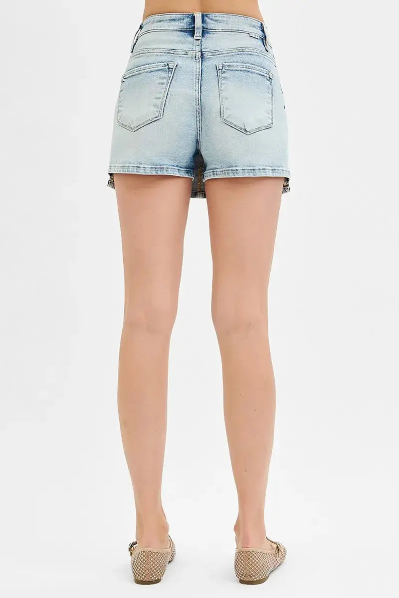 Full Size/Plus Size High Rise Button Down Skorts by RISEN Jeans - Be Bliss Boutique