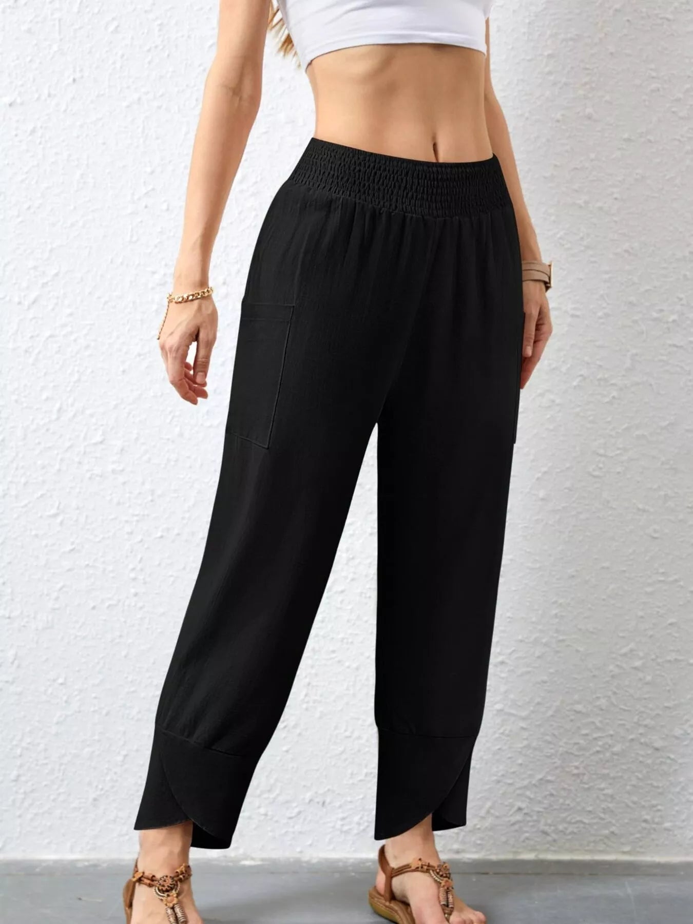 Elastic Waist Pants -  Be Bliss Boutique