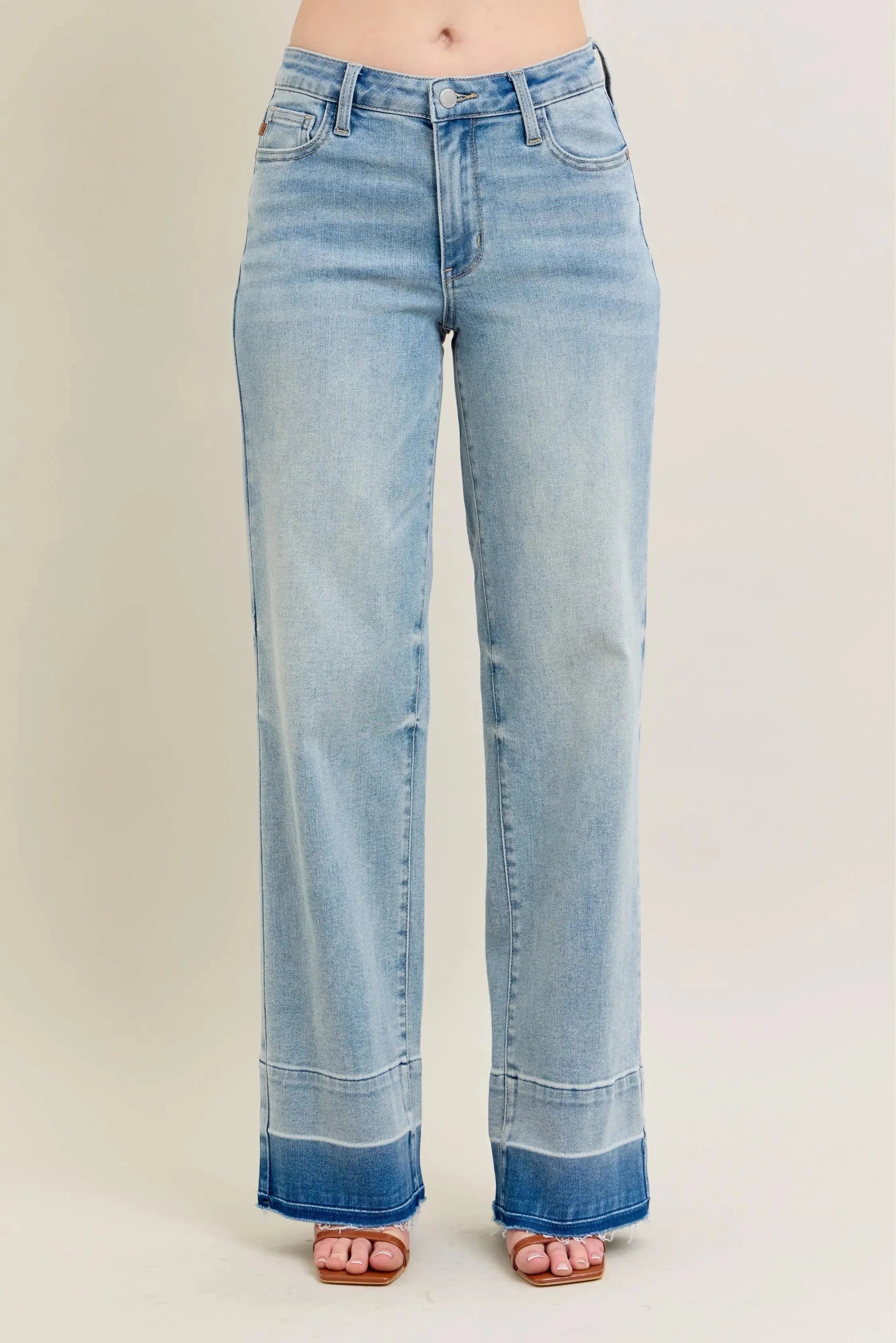 Judy Blue Jeans - Plus Size Mr Release Hem Wide Leg - Be Bliss Boutique