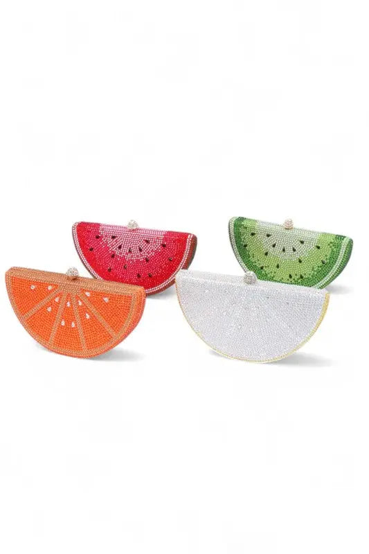 Rhinestone Iconic Fruit Slice Box Clutch - Be Bliss Boutique