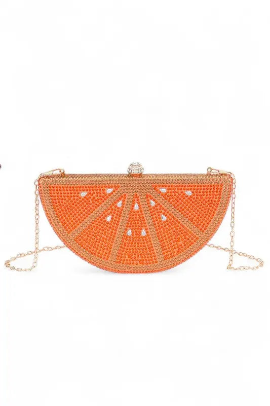 Rhinestone Iconic Fruit Slice Box Clutch - Be Bliss Boutique