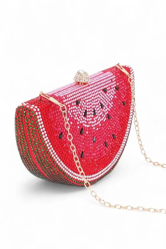 Rhinestone Iconic Fruit Slice Box Clutch - Be Bliss Boutique