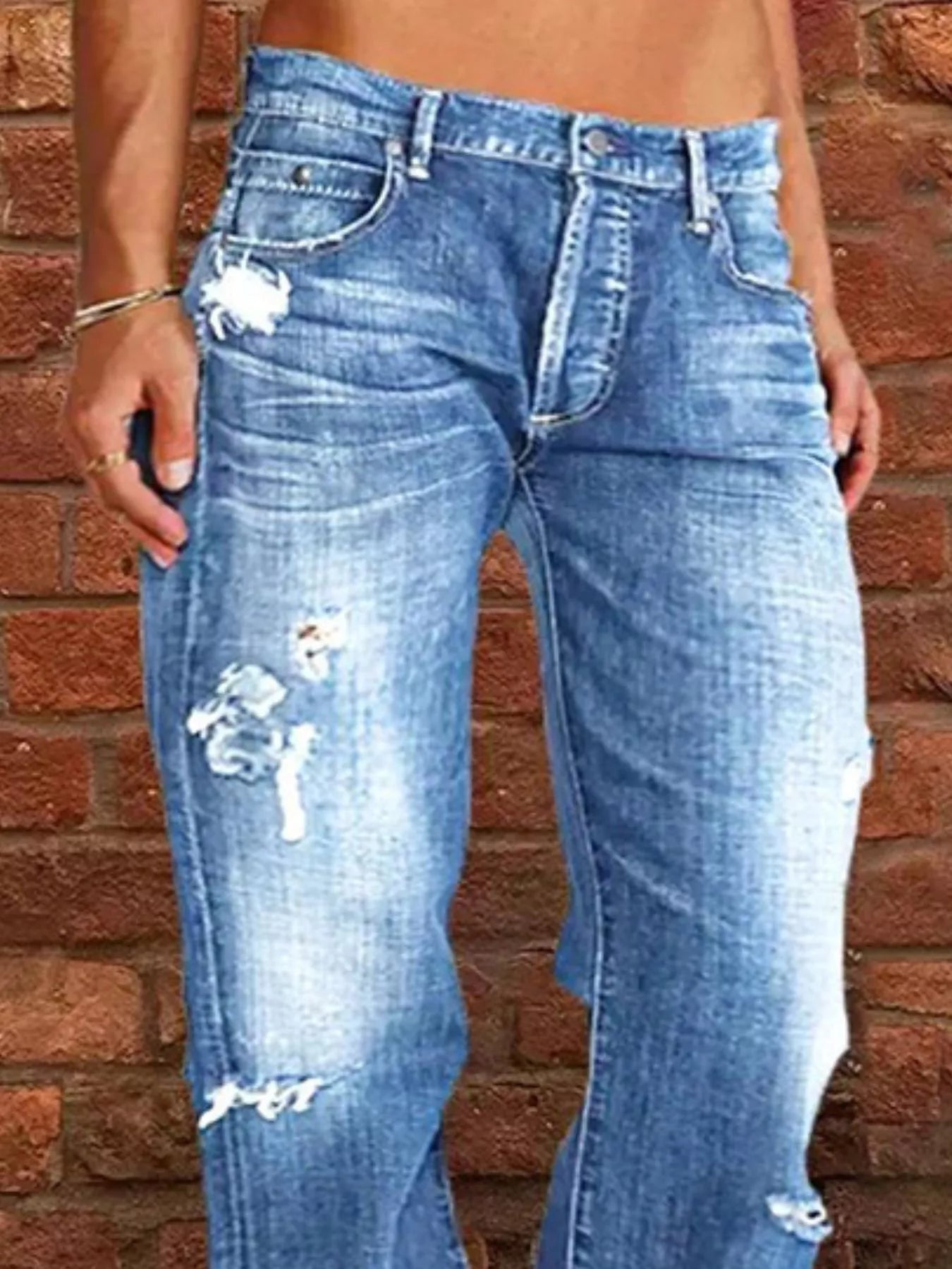 Full Size Distressed Raw Hem Jeans - Be Bliss Boutique