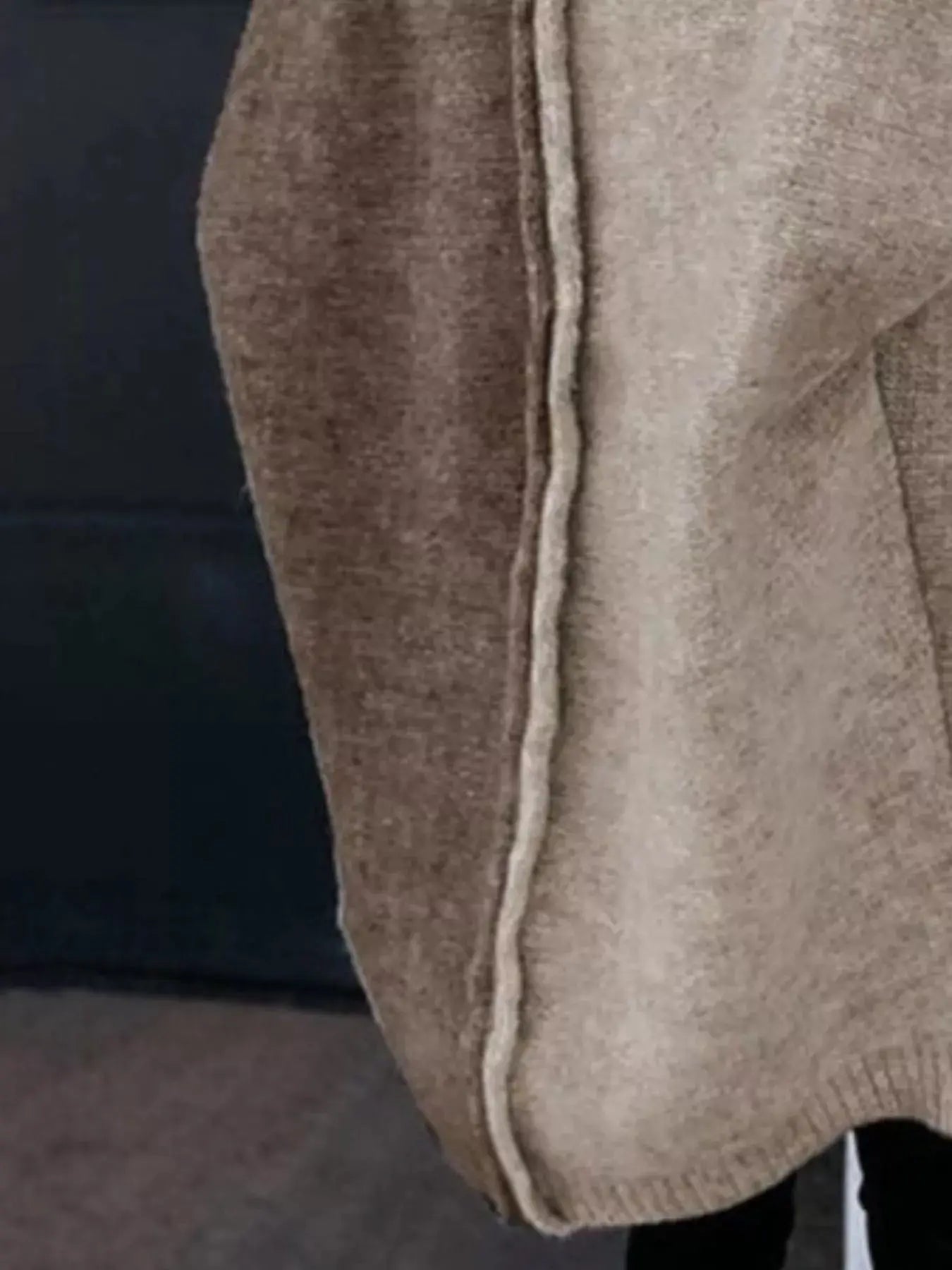 Two-Tone Hooded Open Front Knit Cardigan - Be Bliss Boutique