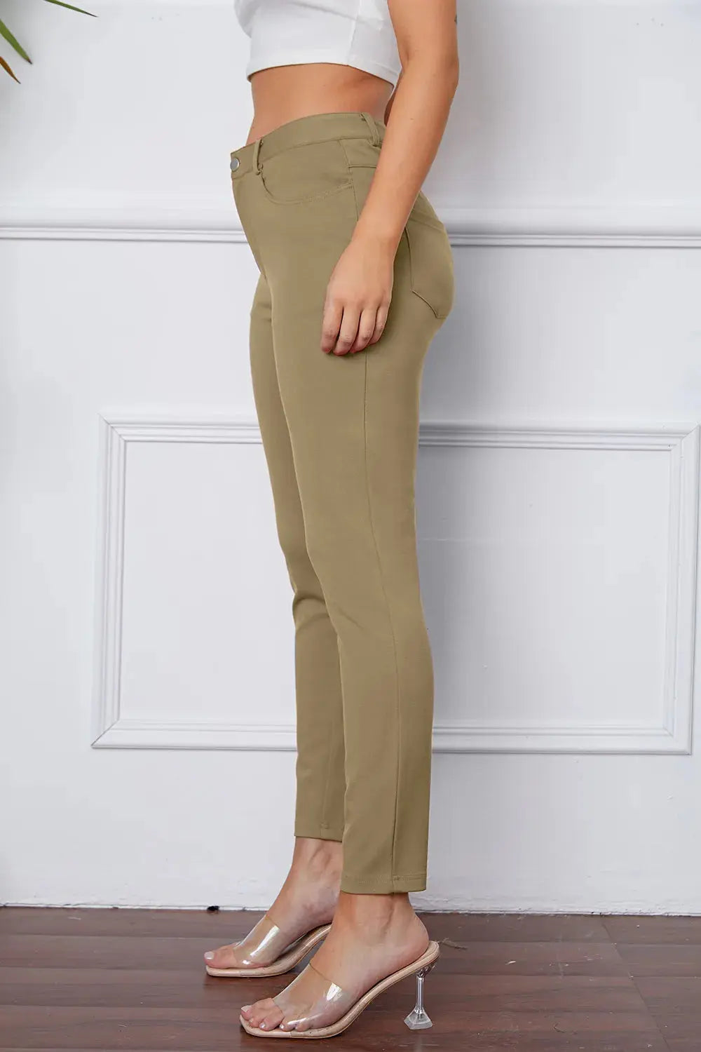 Basic BAE Full Size StretchyStitch High Waist Skinny Pants - Be Bliss Boutique