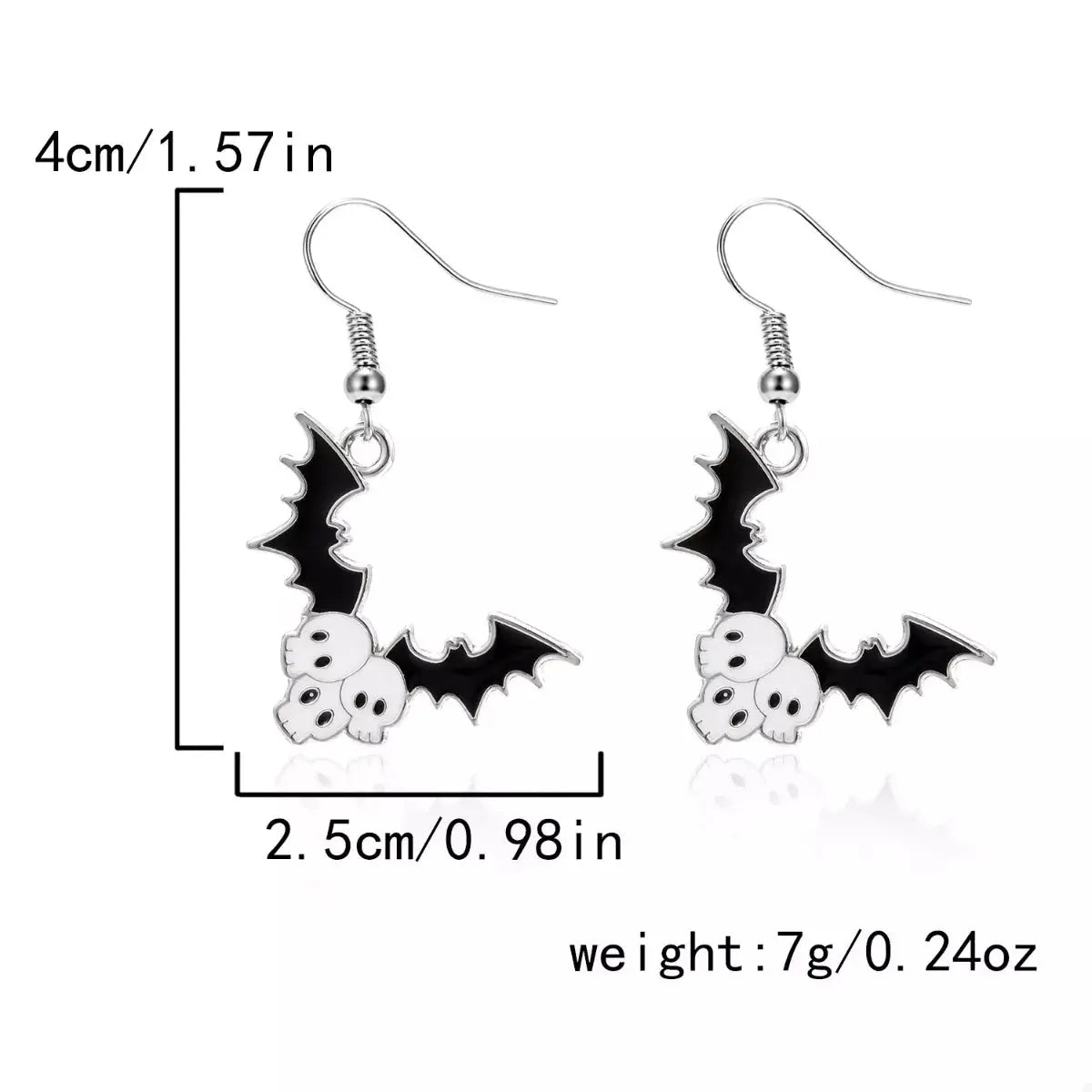 Bat and Skull Halloween Drop Earrings - Be Bliss Boutique