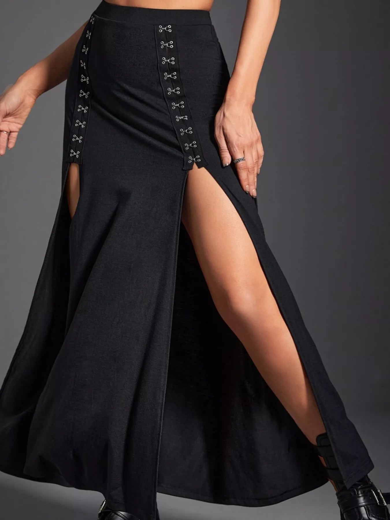 Double Slit High Waist Skirt - Be Bliss Boutique