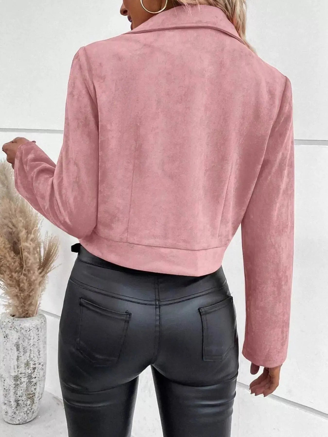Zip Up Cropped Jacket - Be Bliss Boutique