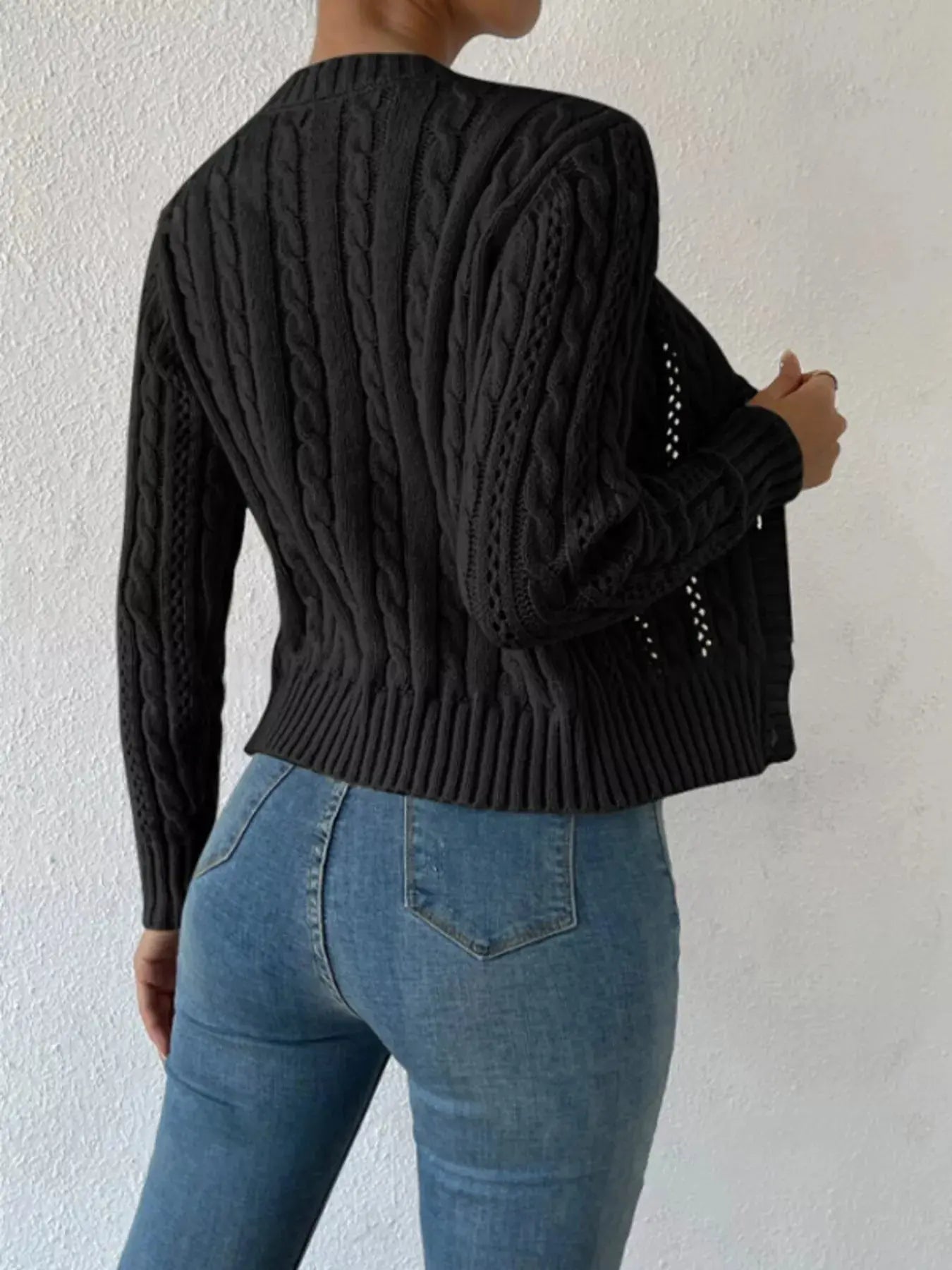 Cable Knit Button Up Cardigan - Be Bliss Boutique