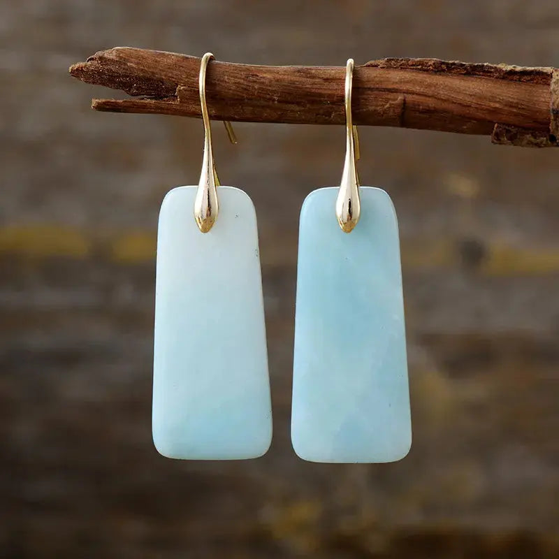 Natural Amazonite Drop Earrings - Be Bliss Boutique