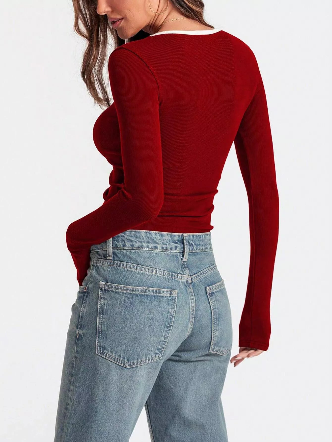 Scoop Neck Long Sleeve T-Shirt - Be Bliss Boutique