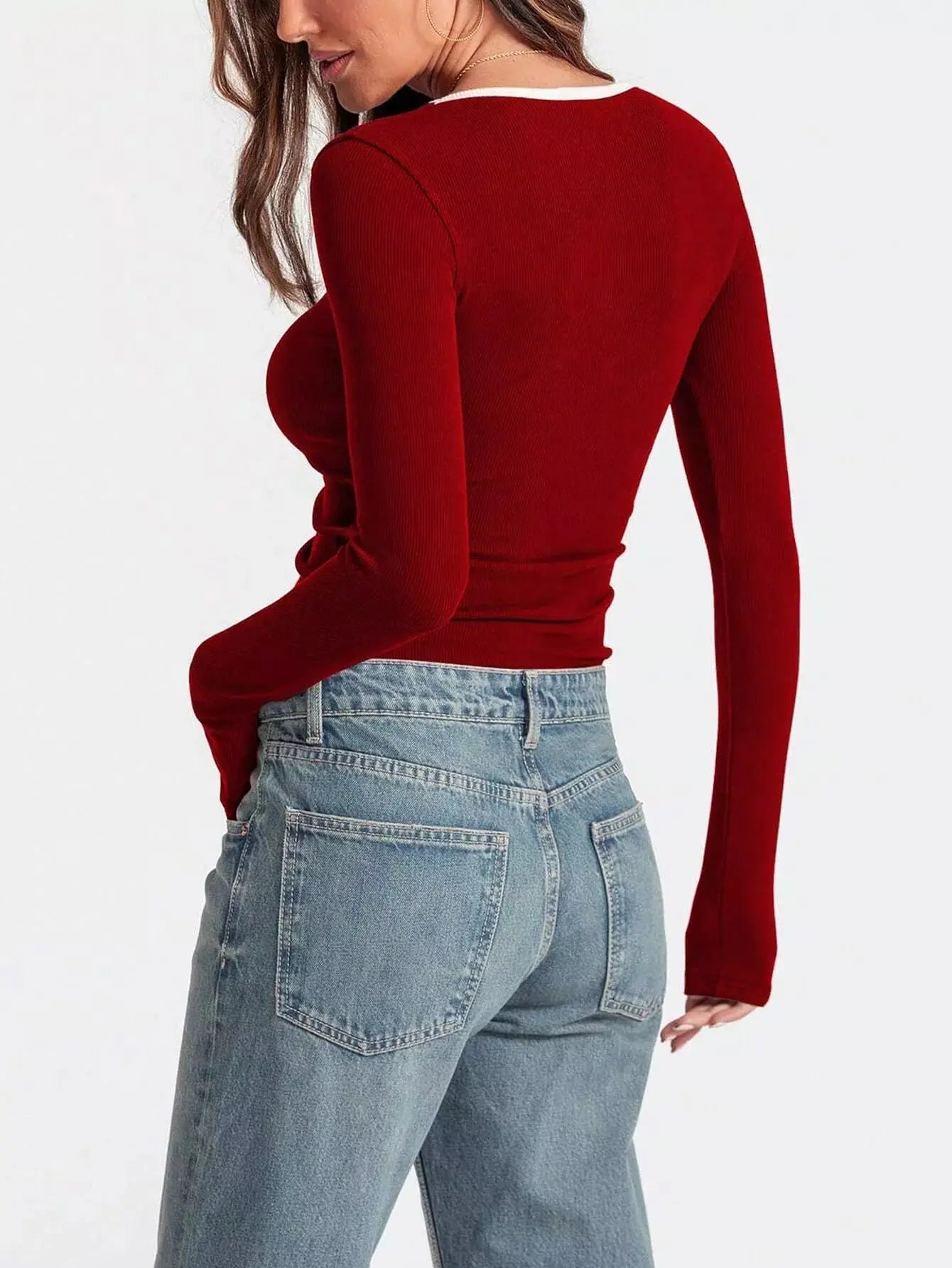 Scoop Neck Long Sleeve T Shirt - Be Bliss Boutique