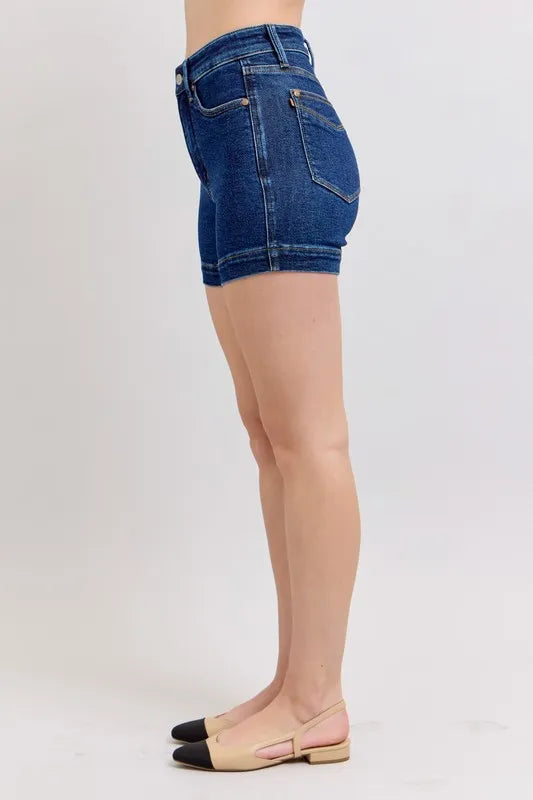Judy Blue Full Size High Waist Tummy Control Denim Shorts - Be Bliss Boutique