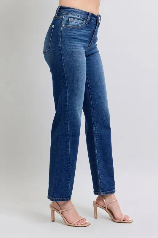 Plus Size Side Seam Detail Straight Leg Judy Blue Jeans - Be Bliss Boutique