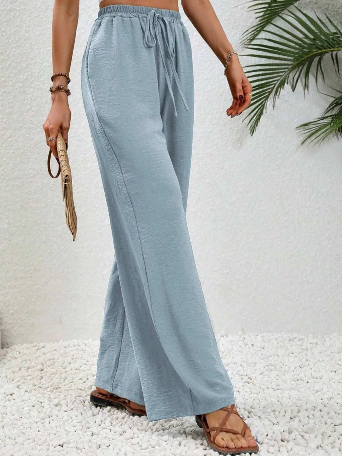 Wide Leg Drawstring Pants - Be Bliss Boutique