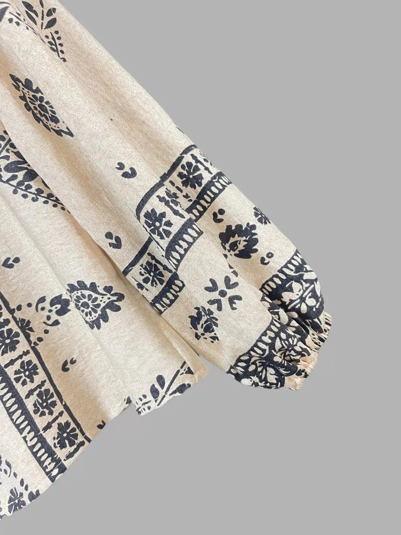 Printed Long Sleeve Boho Blouse - Be Bliss Boutique