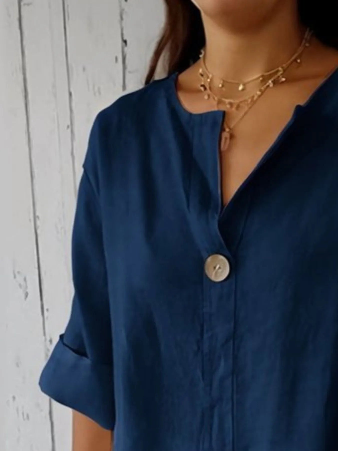 Breezy Button-Front Relaxed Linen Blouse - Be Bliss Boutique