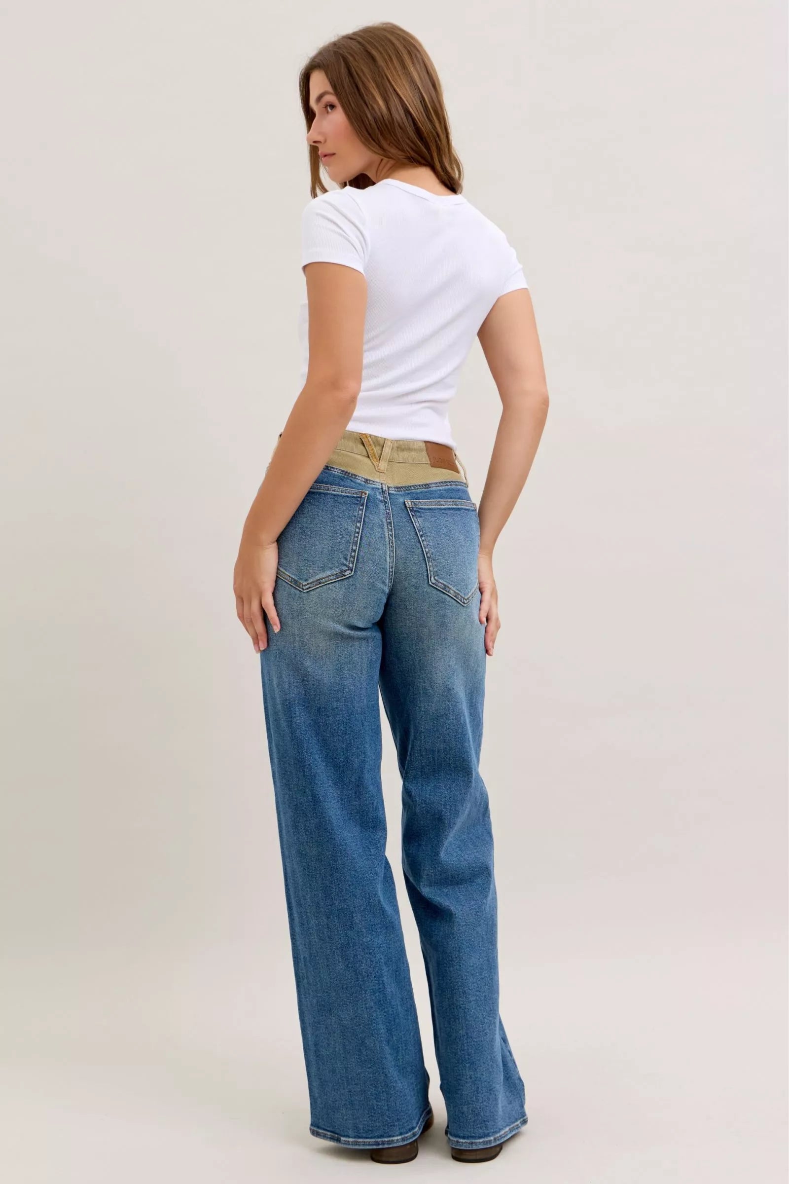 Judy Blue Jeans - MR Column Straight Jeans with Corduroy Waist - Be Bliss Boutique