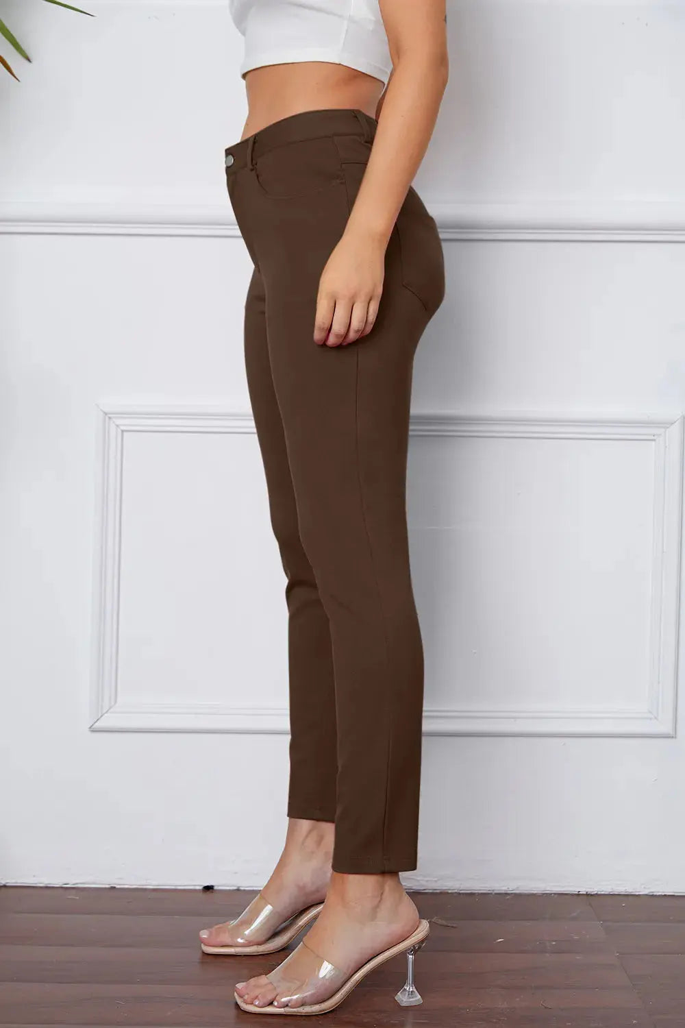 Basic BAE Full Size StretchyStitch High Waist Skinny Pants - Be Bliss Boutique
