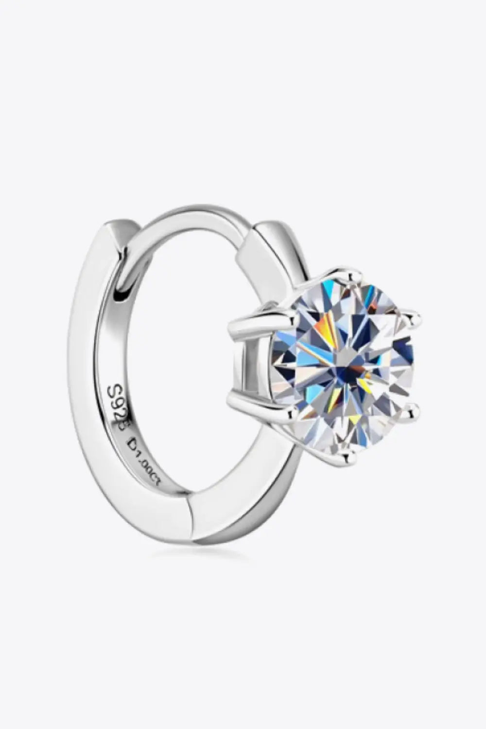 2 Carat Certified Moissanite Sterling Silver Huggie Earrings - Be Bliss Boutique