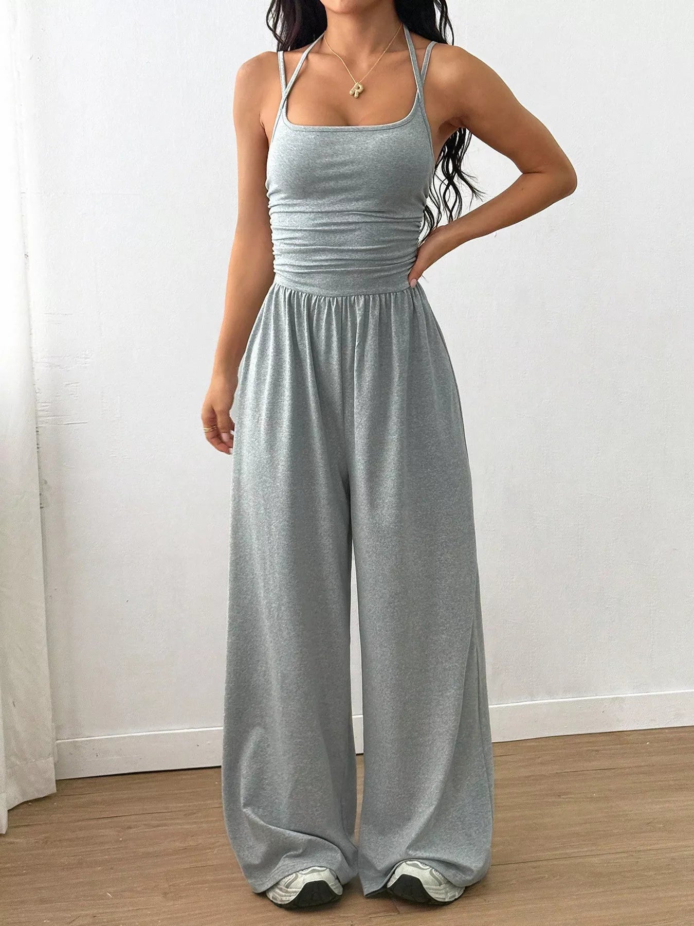 Sleeveless Wide Leg Casual Jumpsuit - Be Bliss Boutique