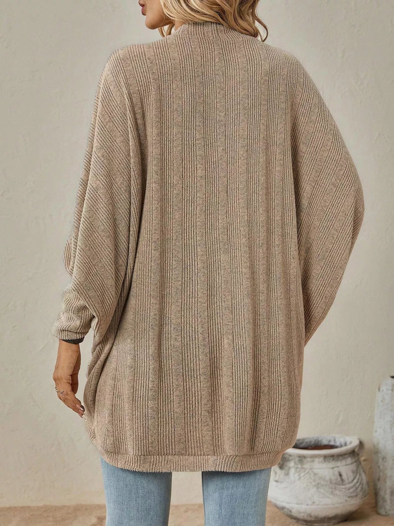 Cozy Oversized Open Front Knit Cardigan - Be Bliss Boutique