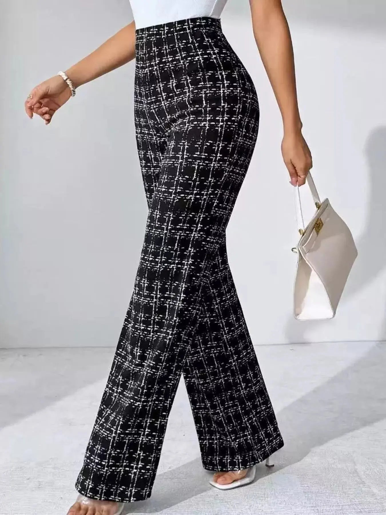 Plaid Wide Leg Pants - Be Bliss Boutique