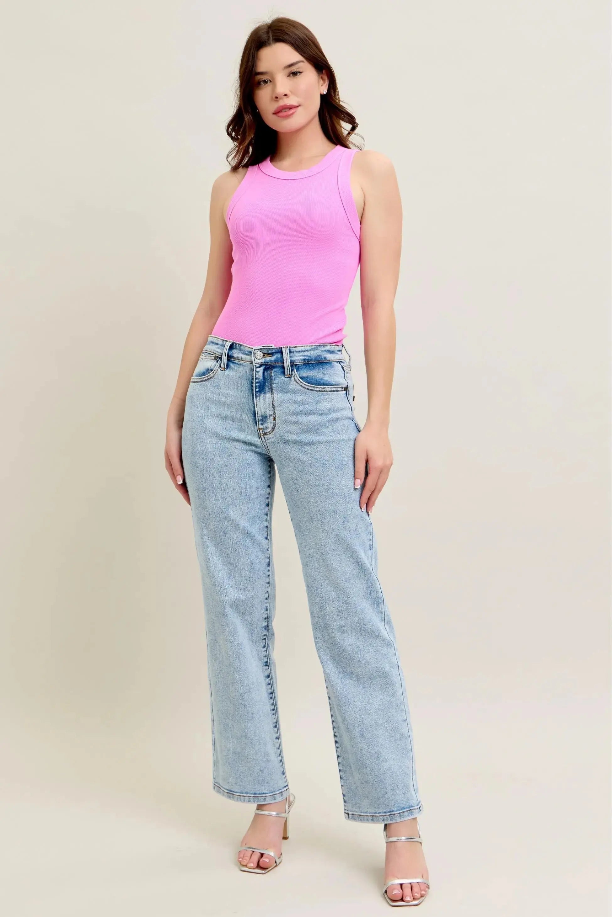 High Waist Stone Wash Straight Leg Judy Blue Jeans – Full & Plus Size - Be Bliss Boutique