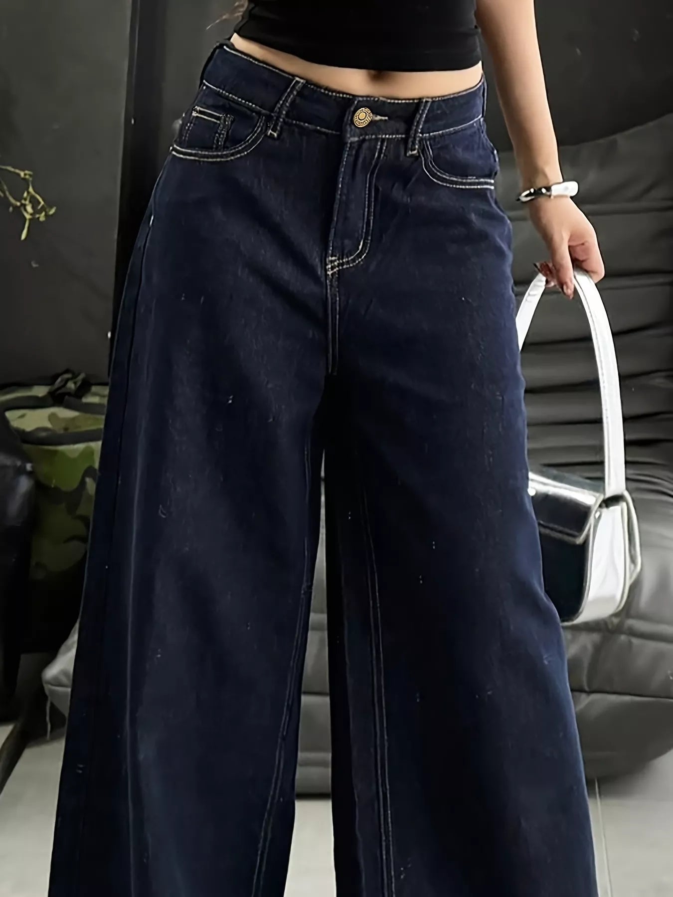 Wide Leg Denim Jeans - Be Bliss Boutique