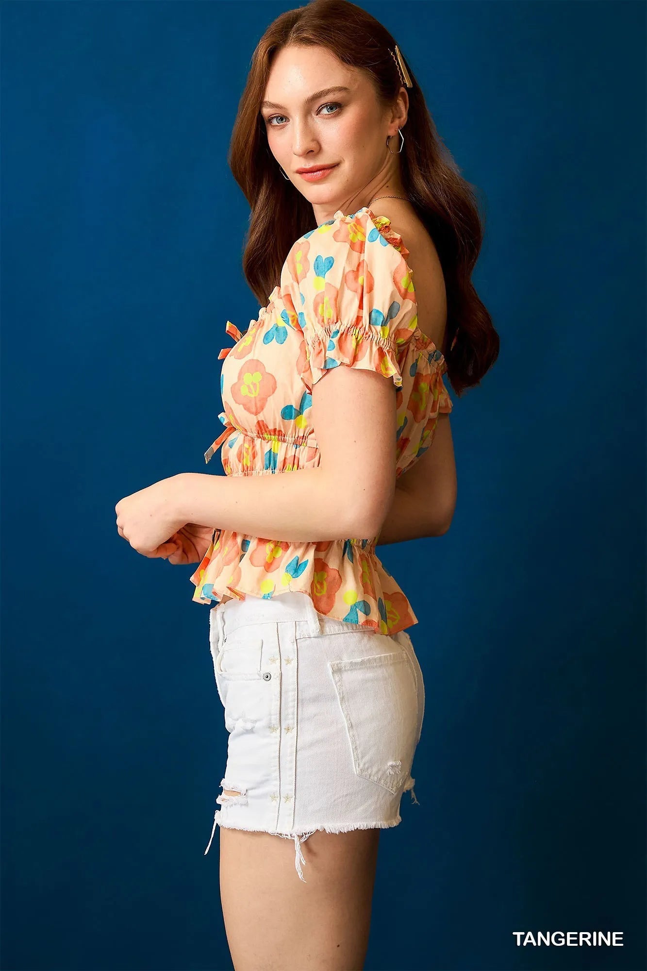 Umgee Floral Smocked Peplum Blouse - Be Bliss Boutique