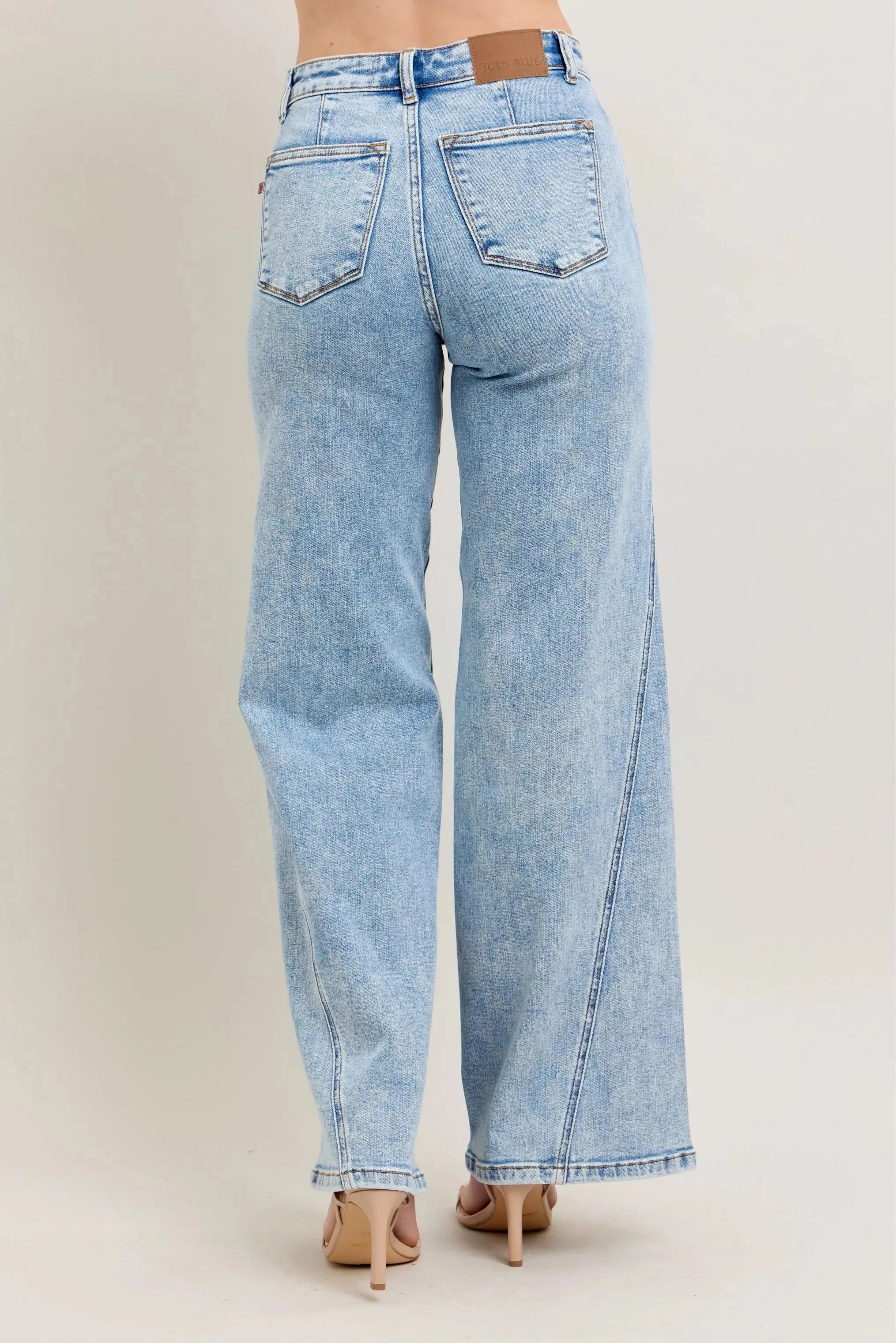 High Waist Skewed Inseam Wide Leg Judy Blue Jeans – Full & Plus Size - Be Bliss Boutique