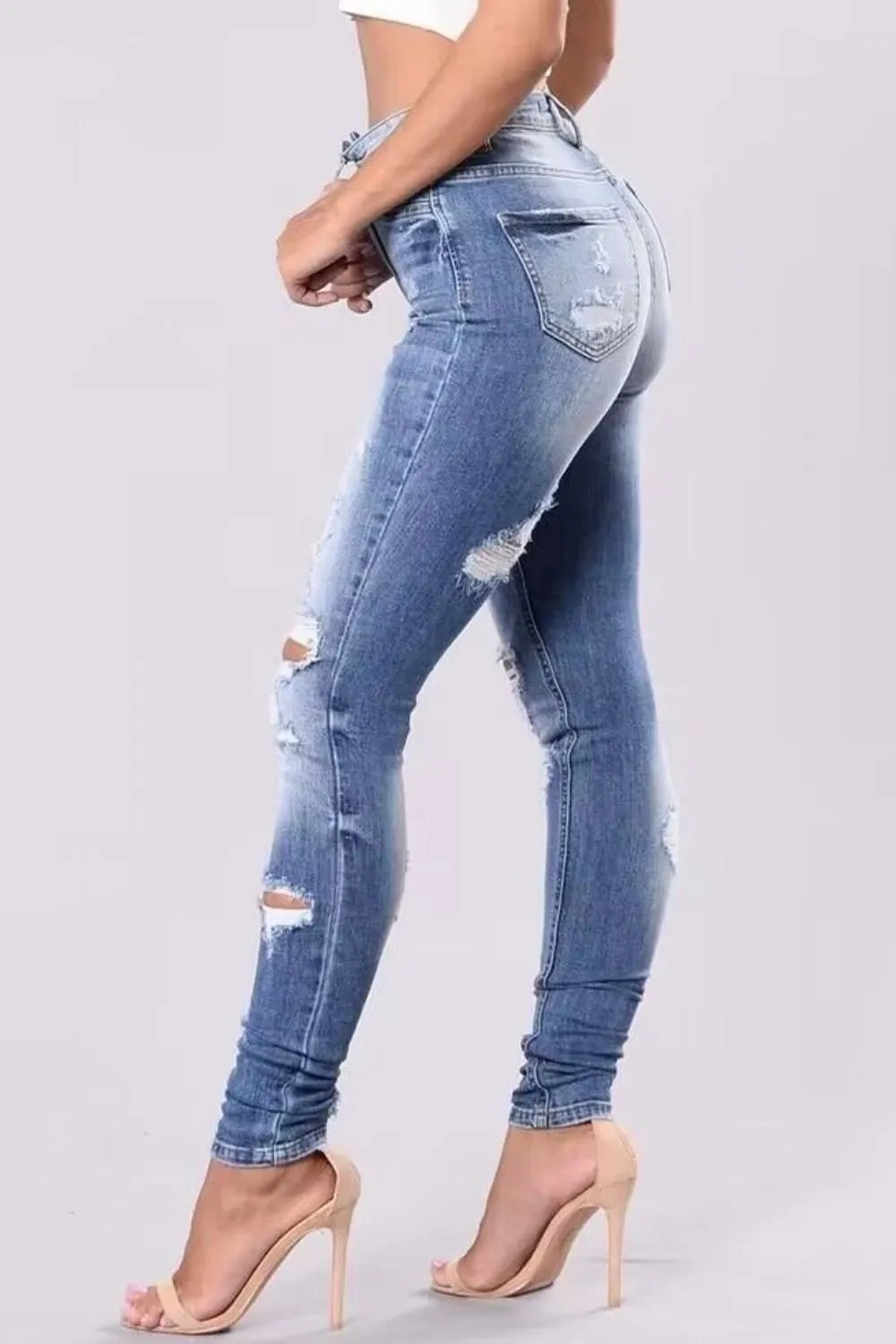 Full Size Distressed Skinny Jeans - Be Bliss Boutique