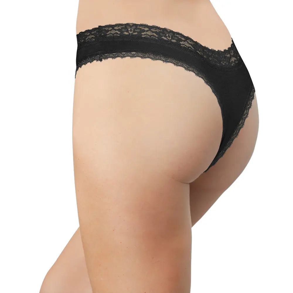 Modal Thong featuring Crossed Lace Trim - Be Bliss Boutique