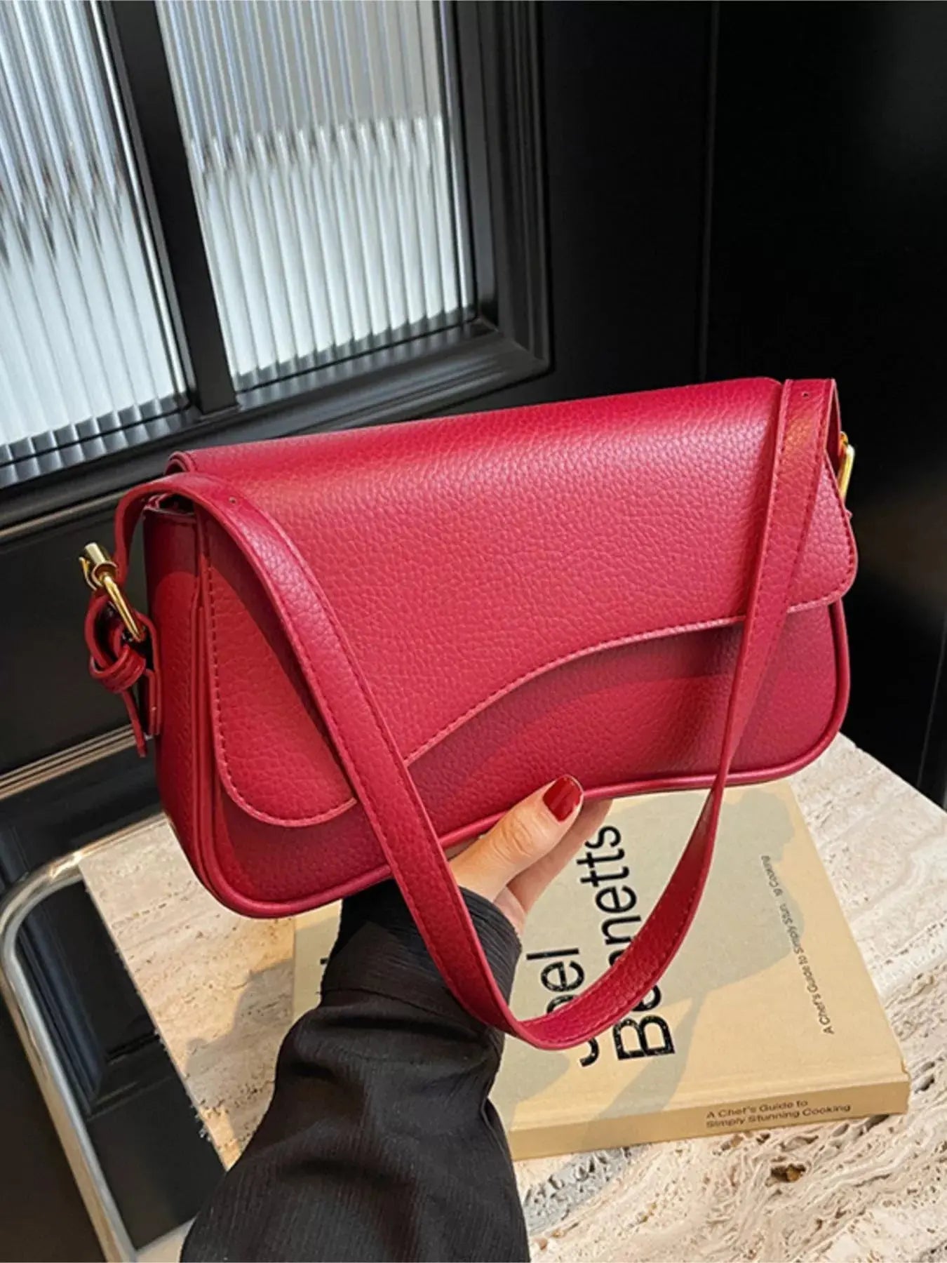 Solid Color Leather Crossbody Bag - Be Bliss Boutique