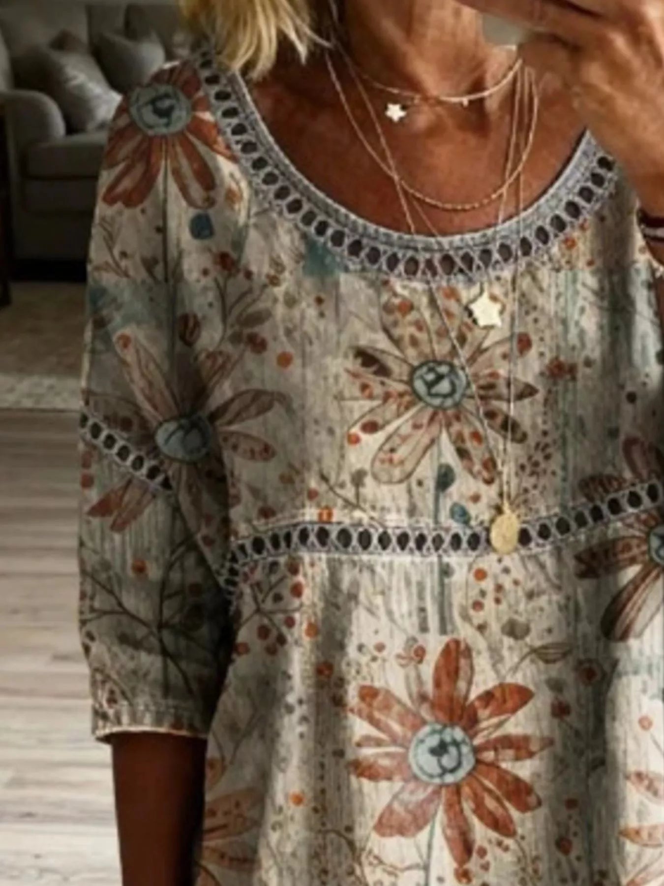 Full Size Hollow Out Round Neck Top - Be Bliss Boutique