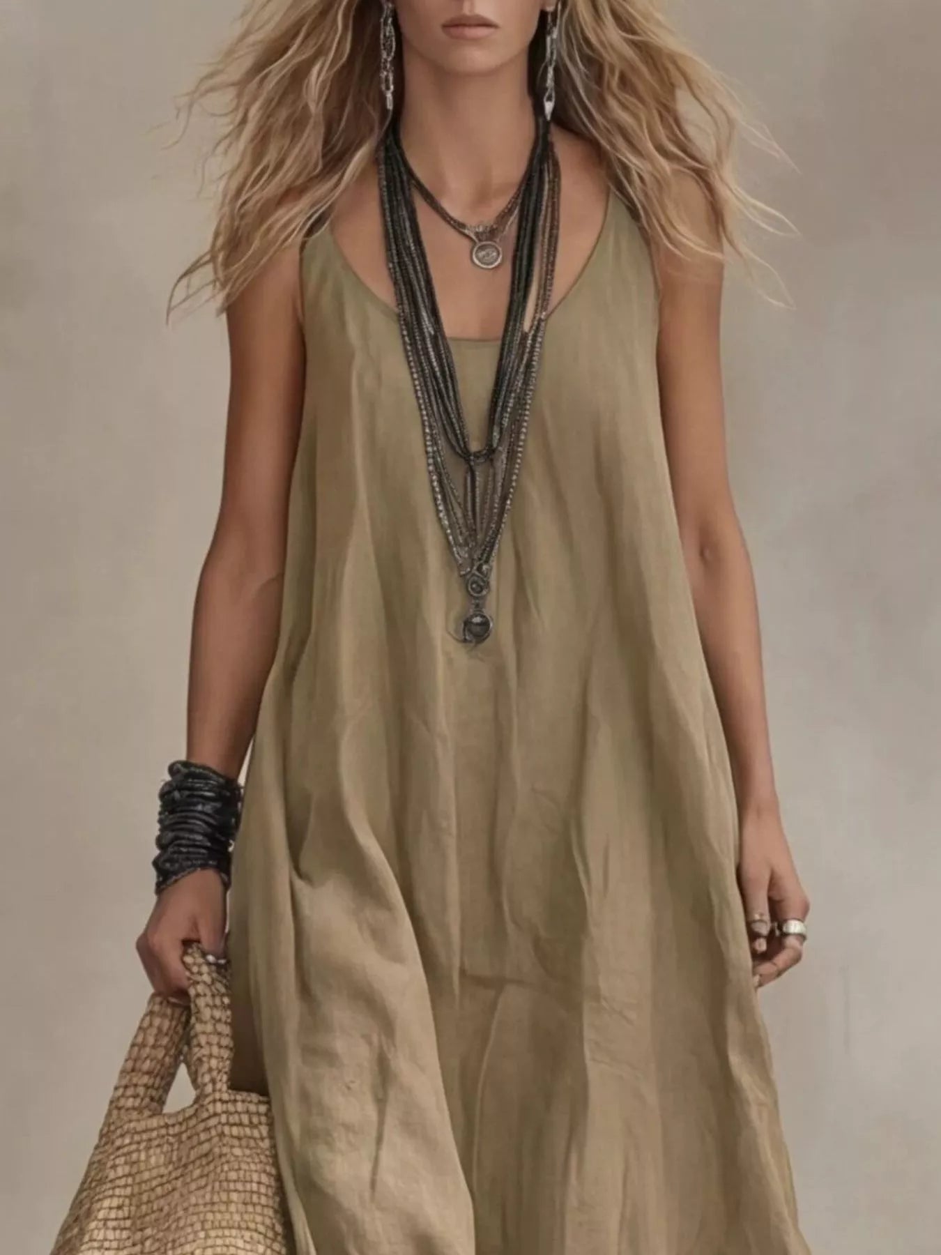 Full Size Scoop Neck Sleeveless Maxi Dress - Be Bliss Boutique