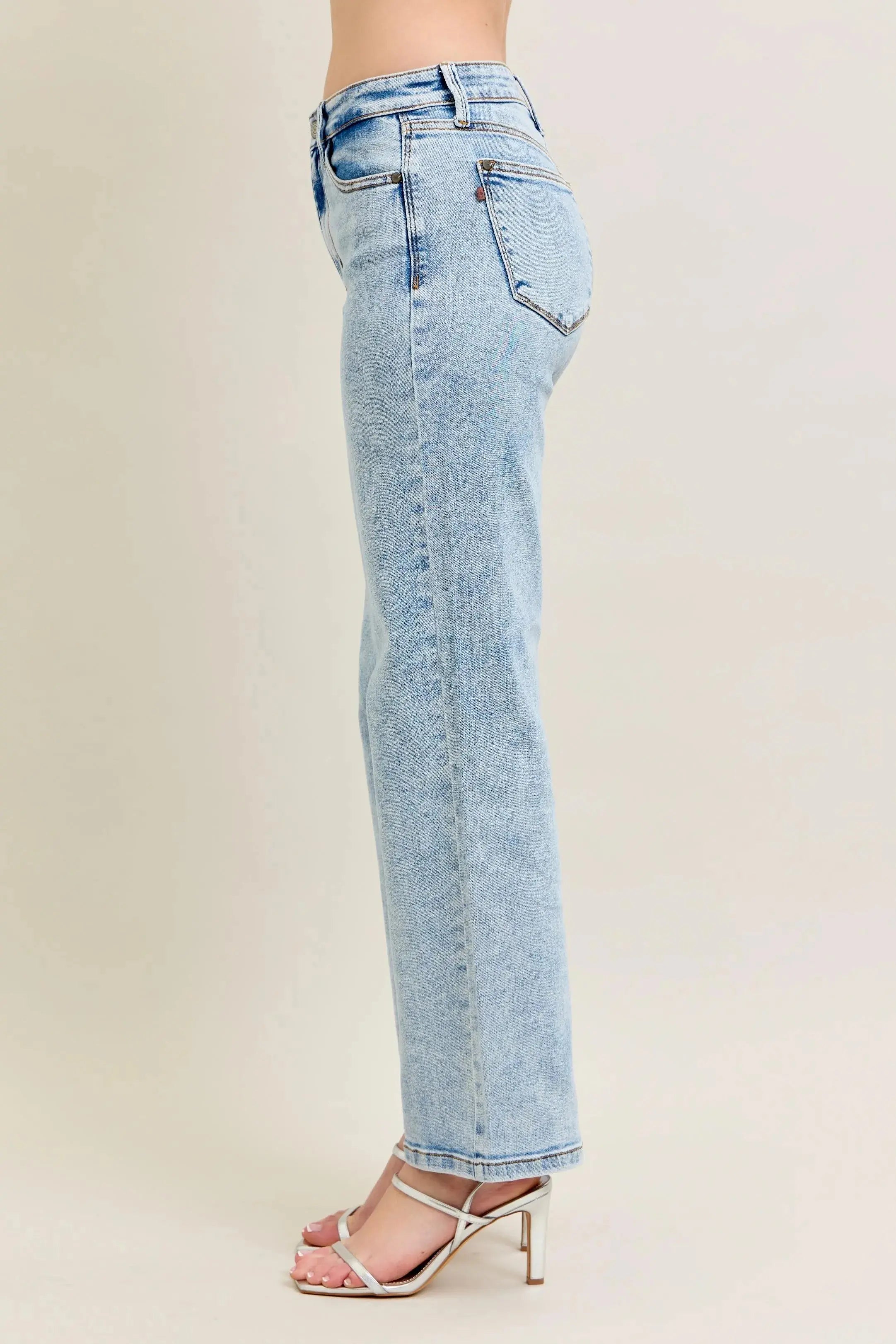 High Waist Stone Wash Straight Leg Judy Blue Jeans – Full & Plus Size - Be Bliss Boutique