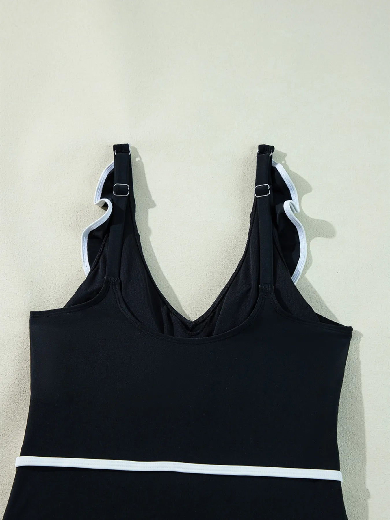 Ruffle Trim V Neck One Piece Swimsuit - Be Bliss Boutique