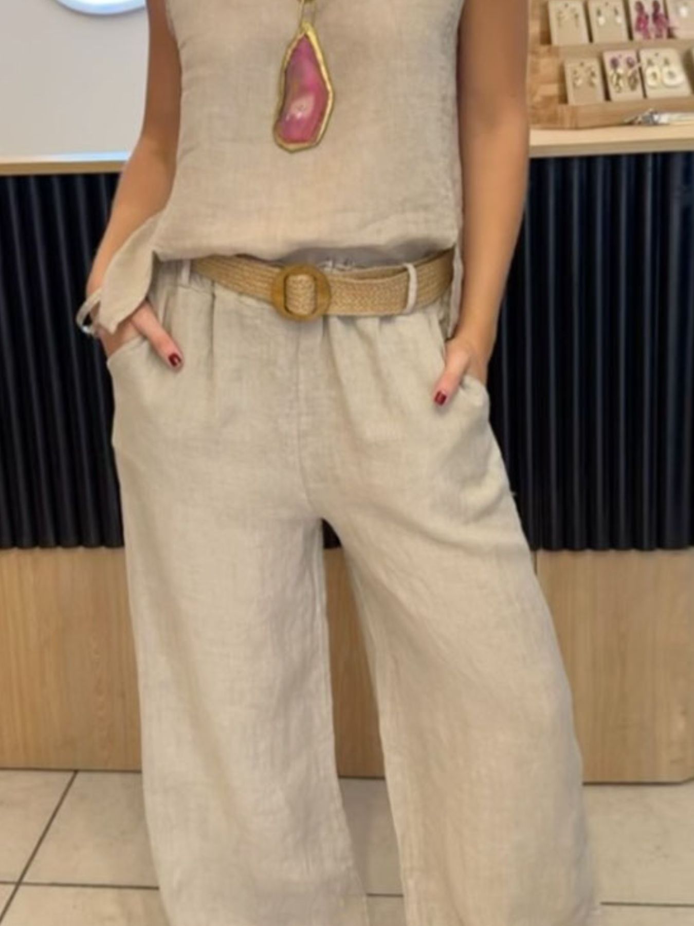 Full Size Round Neck Tank and Pants Set - Be Bliss Boutique